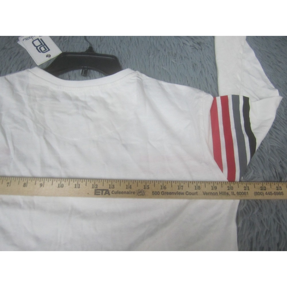 Texas Tech Shirt Womens Medium NWT White Sandra Long Sleeve Cropped Top Tee - Picture 8 of 10